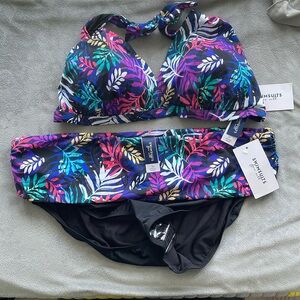 COPY - 2 Swimsuits For All Women's Sz 20 Floral Prints NWT Nice 2 piece swim su…